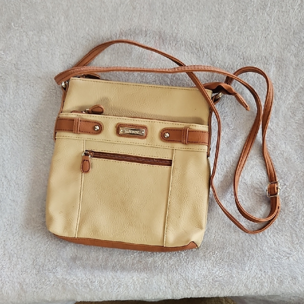 Chic Cream and Tan Crossbody Bag